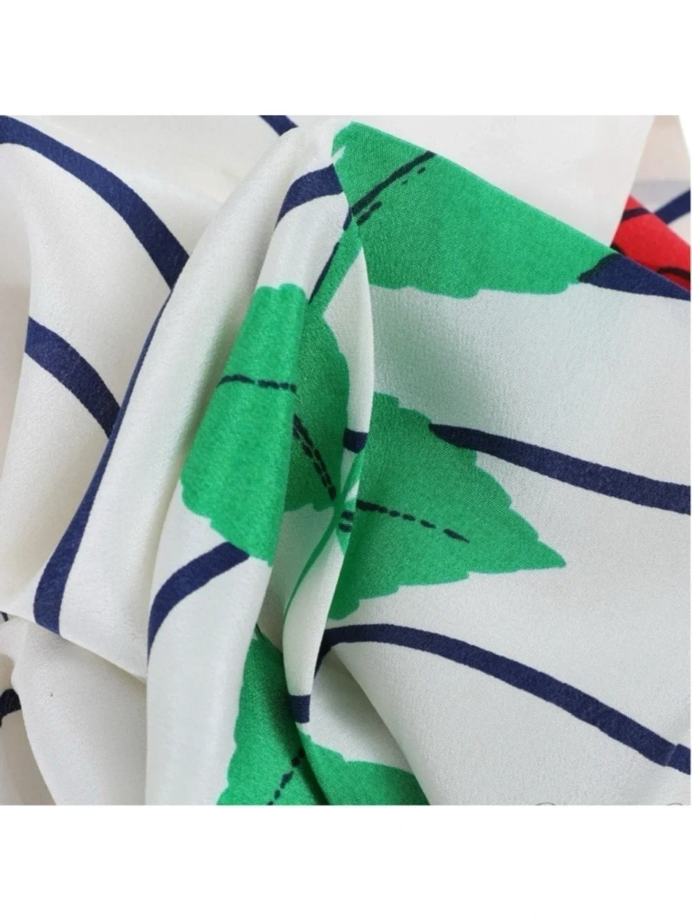Christian Dior Vintage Striped Rose Silk Scarf Size 21” White Blue Red